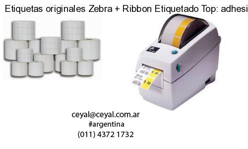 Etiquetas originales Zebra   Ribbon Etiquetado Top: adhesivo   ribbo