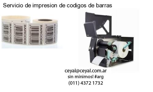 Servicio de impresion de codigos de barras
