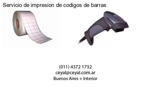 Servicio de impresion de codigos de barras