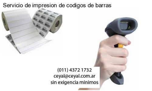 Servicio de impresion de codigos de barras