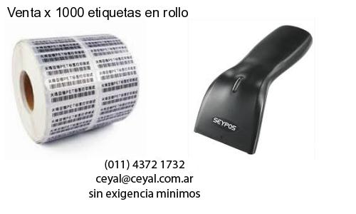 Venta x 1000 etiquetas en rollo