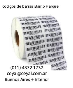 codigos de barras Barrio Parque