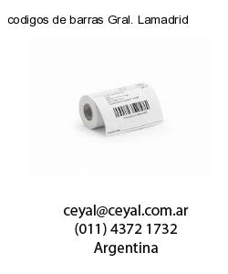 codigos de barras Gral. Lamadrid
