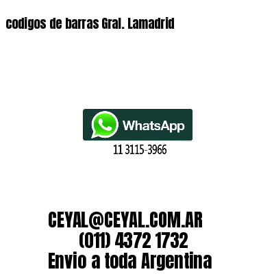 codigos de barras Gral. Lamadrid
