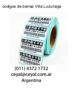 codigos de barras Villa Luzuriaga