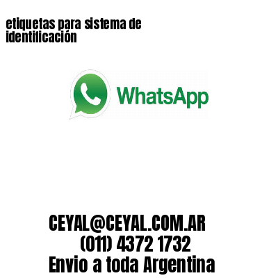 etiquetas para sistema de identificación