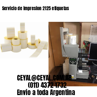 Servicio de impresion 2125 etiquetas