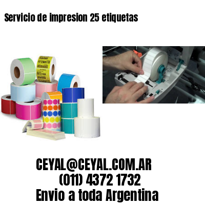 Servicio de impresion 25 etiquetas
