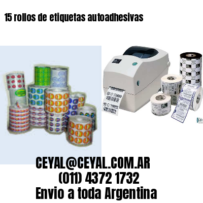15 rollos de etiquetas autoadhesivas