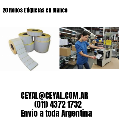 20 Rollos Etiquetas en Blanco