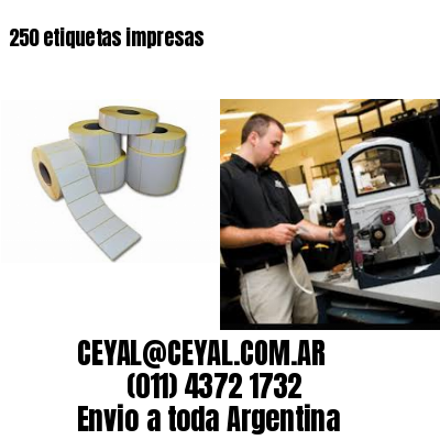 250 etiquetas impresas