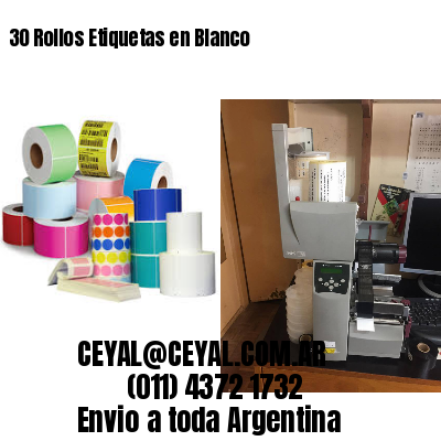 30 Rollos Etiquetas en Blanco