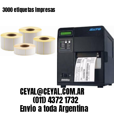 3000 etiquetas impresas