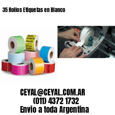 35 Rollos Etiquetas en Blanco