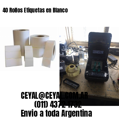40 Rollos Etiquetas en Blanco