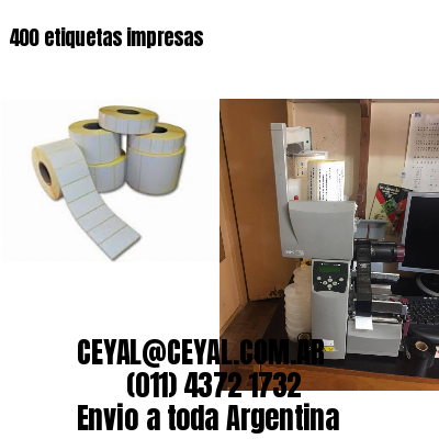 400 etiquetas impresas