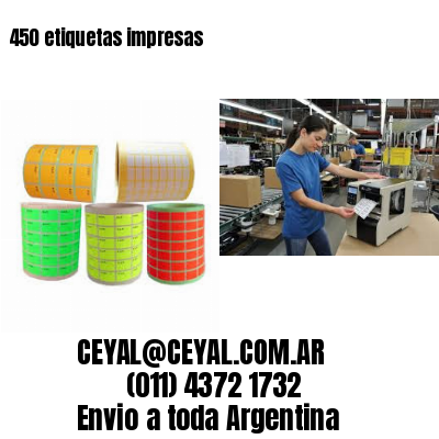 450 etiquetas impresas