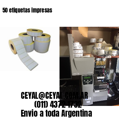 50 etiquetas impresas