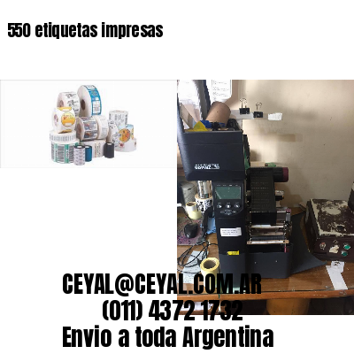 550 etiquetas impresas