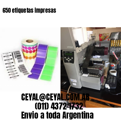 650 etiquetas impresas