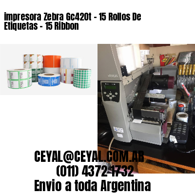 impresora Zebra Gc420t – 15 Rollos De Etiquetas – 15 Ribbon