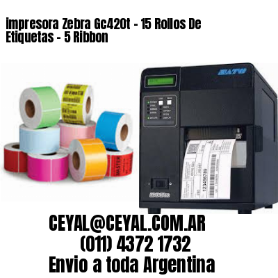 impresora Zebra Gc420t – 15 Rollos De Etiquetas – 5 Ribbon