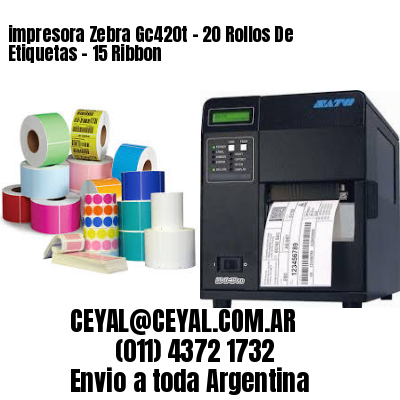 impresora Zebra Gc420t – 20 Rollos De Etiquetas – 15 Ribbon