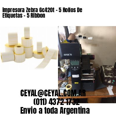 impresora Zebra Gc420t – 5 Rollos De Etiquetas – 5 Ribbon