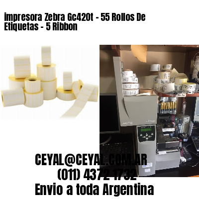impresora Zebra Gc420t – 55 Rollos De Etiquetas – 5 Ribbon