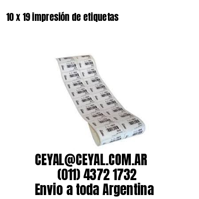 10 x 19 impresión de etiquetas
