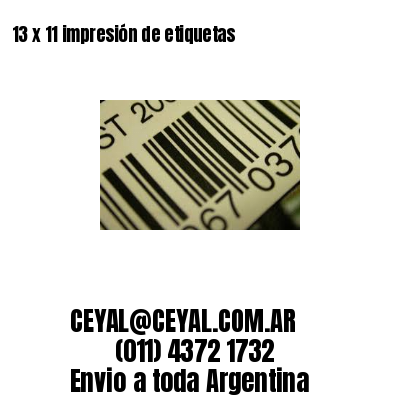 13 x 11 impresión de etiquetas