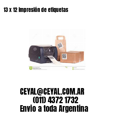 13 x 12 impresión de etiquetas