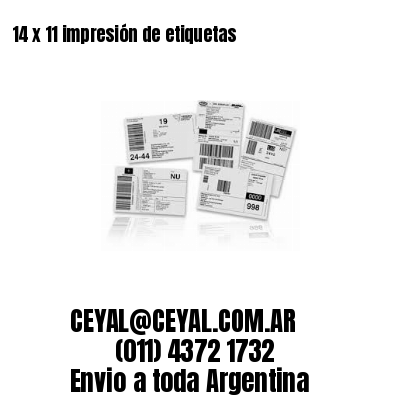 14 x 11 impresión de etiquetas