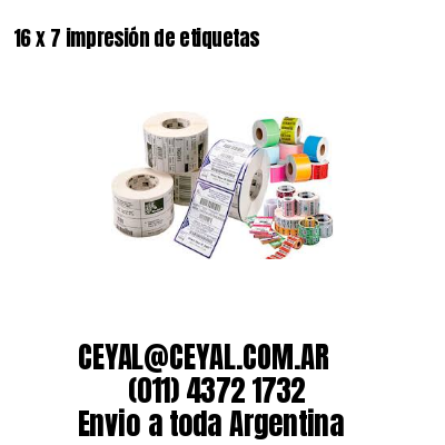 16 x 7 impresión de etiquetas