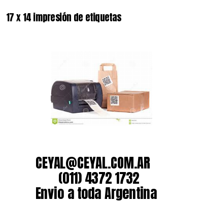 17 x 14 impresión de etiquetas