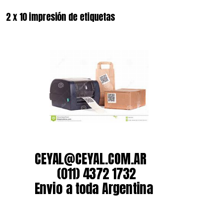 2 x 10 impresión de etiquetas