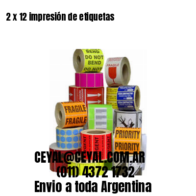 2 x 12 impresión de etiquetas