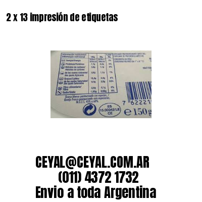 2 x 13 impresión de etiquetas