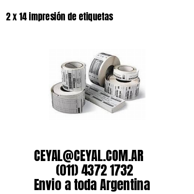 2 x 14 impresión de etiquetas