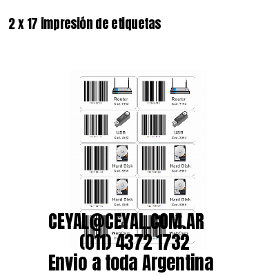 2 x 17 impresión de etiquetas