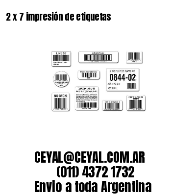 2 x 7 impresión de etiquetas