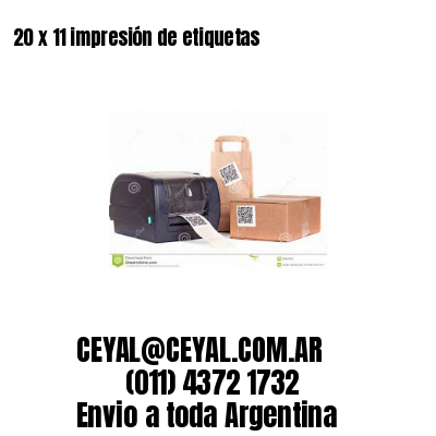 20 x 11 impresión de etiquetas
