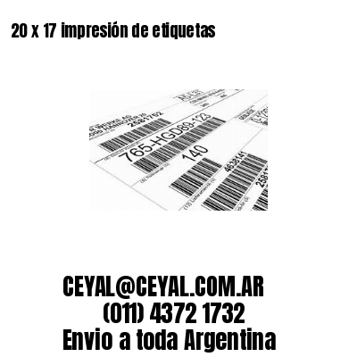 20 x 17 impresión de etiquetas