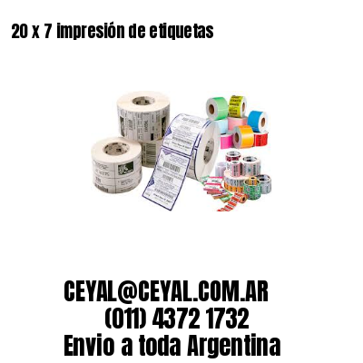 20 x 7 impresión de etiquetas