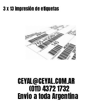 3 x 13 impresión de etiquetas