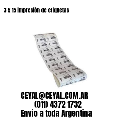 3 x 15 impresión de etiquetas