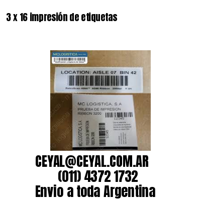 3 x 16 impresión de etiquetas