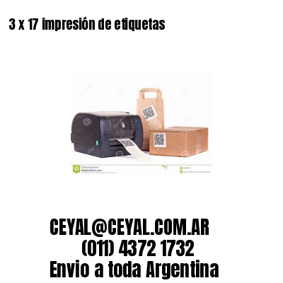 3 x 17 impresión de etiquetas