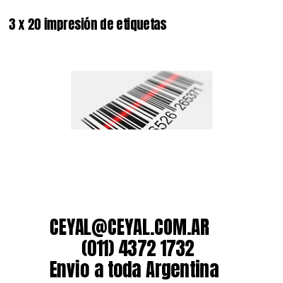 3 x 20 impresión de etiquetas