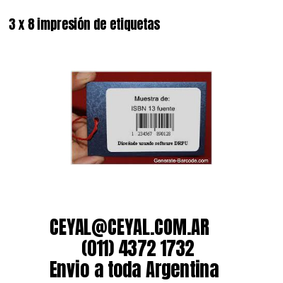 3 x 8 impresión de etiquetas